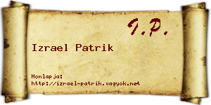 Izrael Patrik névjegykártya